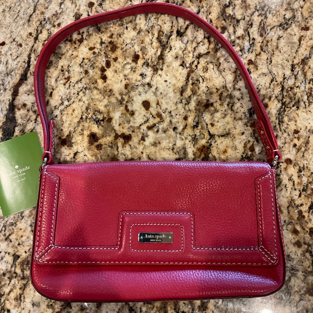kate spade new york True Red Leather Shoulder Bag - excellent condition - Picture 1 of 7